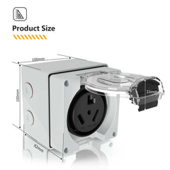 10-30R 30Amp Power Outlet Box precise product size