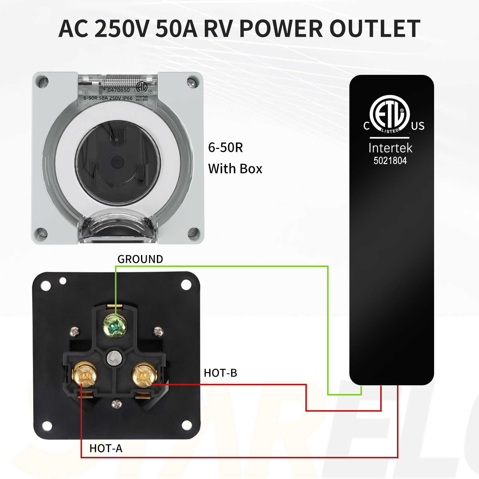 6-50R 50Amp power outlet box wiring diagram
