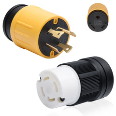 STARELO 30 Amp 4Prong RV Generator Adapter,NEMA L14-30P Twist Lock Male Generator Plug to TT-30R Female RV Outlet.(Yellow)