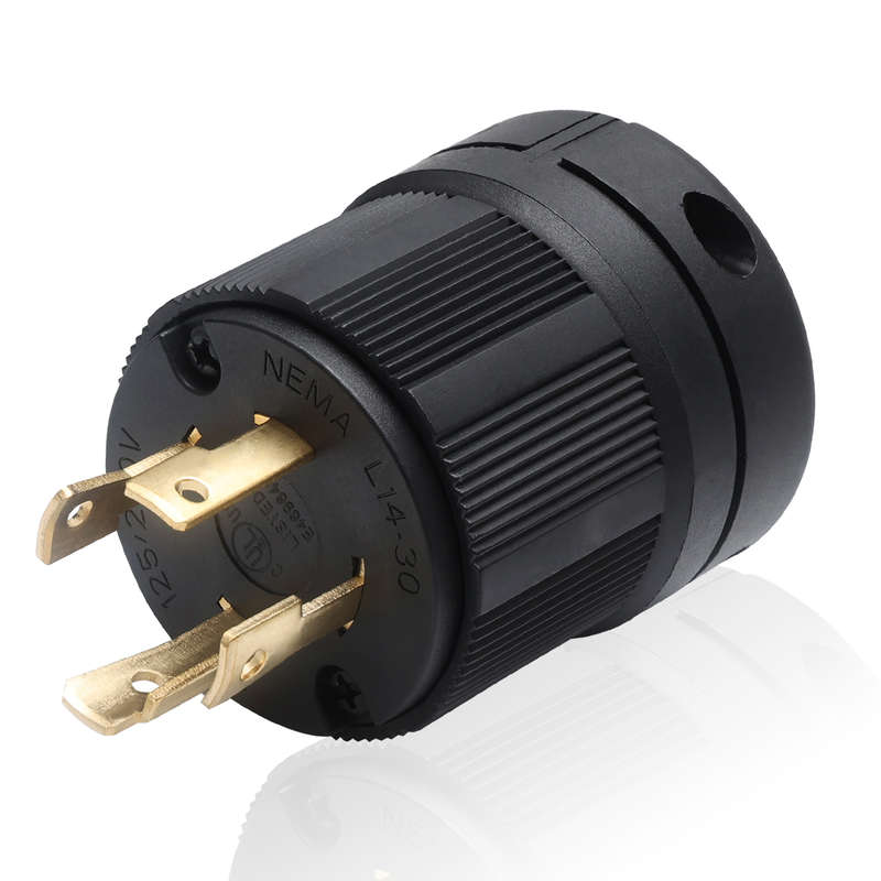 STARELO Locking Plug for Generator NEMA L14-30P Extension Cord End Male Plug 30A 125/250V 3 Pole 4 Wire Grounding Electrical Replacement Plug Industrial Grade UL Listed (NEMA L14-30P)