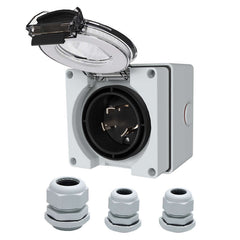 STARELO 30 Amp Generator Power Inlet Box, NEMA L5-30P 125Volt 3750 Watts,Outdoor dustproof and Weatherproof for generators, Welding Machines, etc.ETL Listed.(NEMA L5-30P Box)