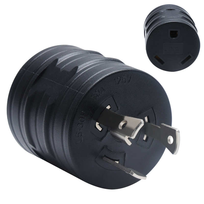 STARELO 30 Amp 3Prong RV Generator Adapter,NEMA L5-30P Twist Lock Male Generator Plug to TT-30R Female RV Outlet.(Black)