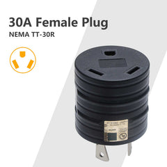 STARELO 30 Amp 3Prong RV Generator Adapter,NEMA L5-30P Twist Lock Male Generator Plug to TT-30R Female RV Outlet.(Black)