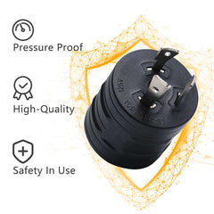 STARELO 30 Amp 3Prong RV Generator Adapter,NEMA L5-30P Twist Lock Male Generator Plug to TT-30R Female RV Outlet.(Black)