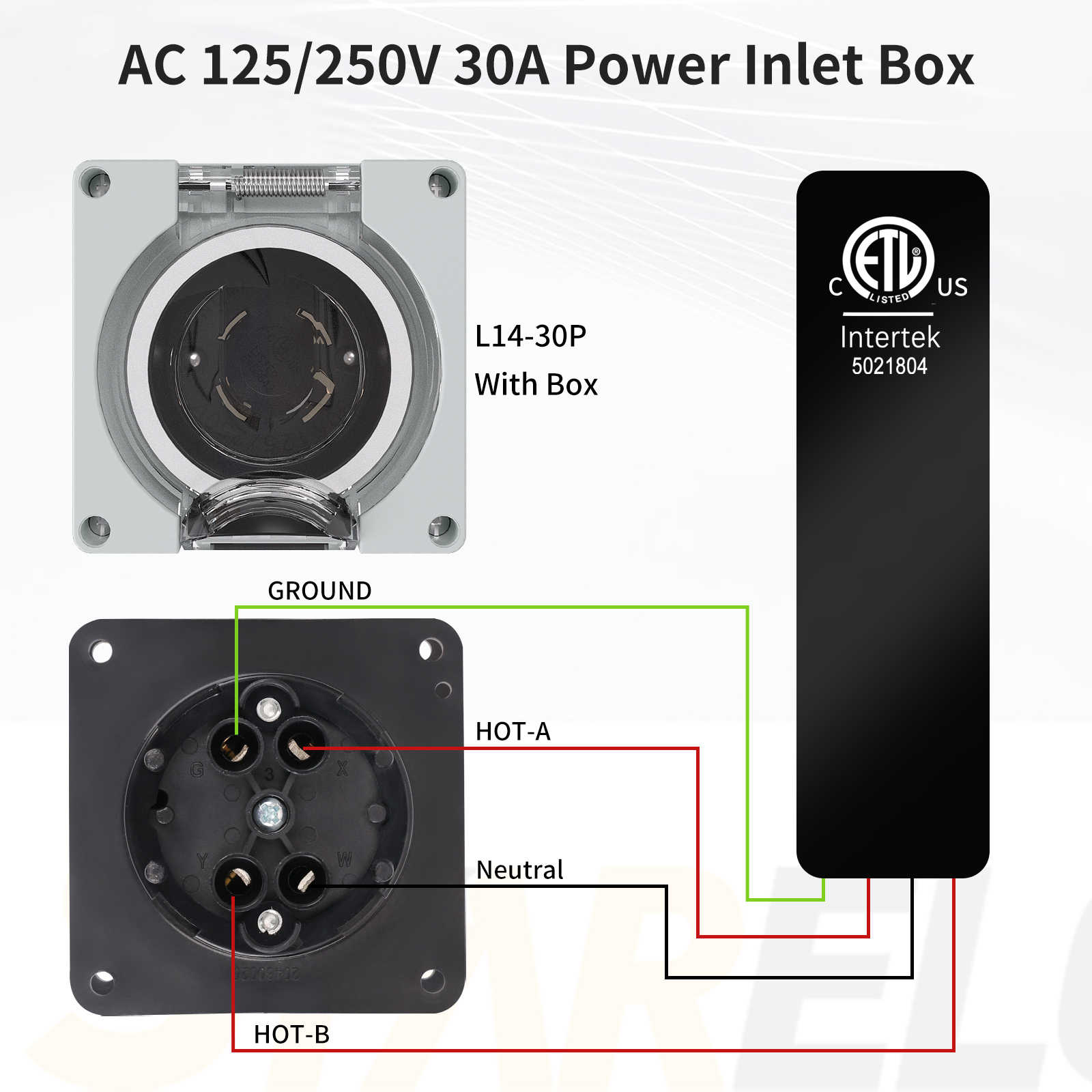 NEMA L14-30 inlet box wiring diagram