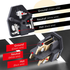 STARELO Extension Cord Ends 125V 15A 2Pole 3Wire Male Plug and Female Connector Straight Blade Plug Replacement Electrical Extension Cord End(Male & Female 2/5 Set)