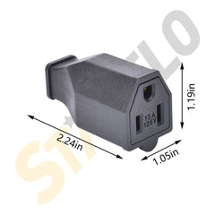 STARELO 10PCS Extension Cord Ends 125V 15A 2Pole 3Wire Female Straight Blade Plug Replacement Electrical Connector End. (Female)