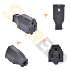 STARELO 10PCS Extension Cord Ends 125V 15A 2Pole 3Wire Female Straight Blade Plug Replacement Electrical Connector End. (Female)