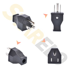 STARELO 10PCS Electrical Replacement Plug NEMA 5-15P Extension Cord Ends Black Shell 125V 15A 2Pole 3Wire.(Male)