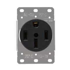 STARELO Flush Mounting Receptacle NEMA 14-50R, 50A 125/250V 3 Pole 4 Wire Grounding Straight Blade, Heavy Duty Industrial Grade Power Receptacle, UL Listed (14-50R)