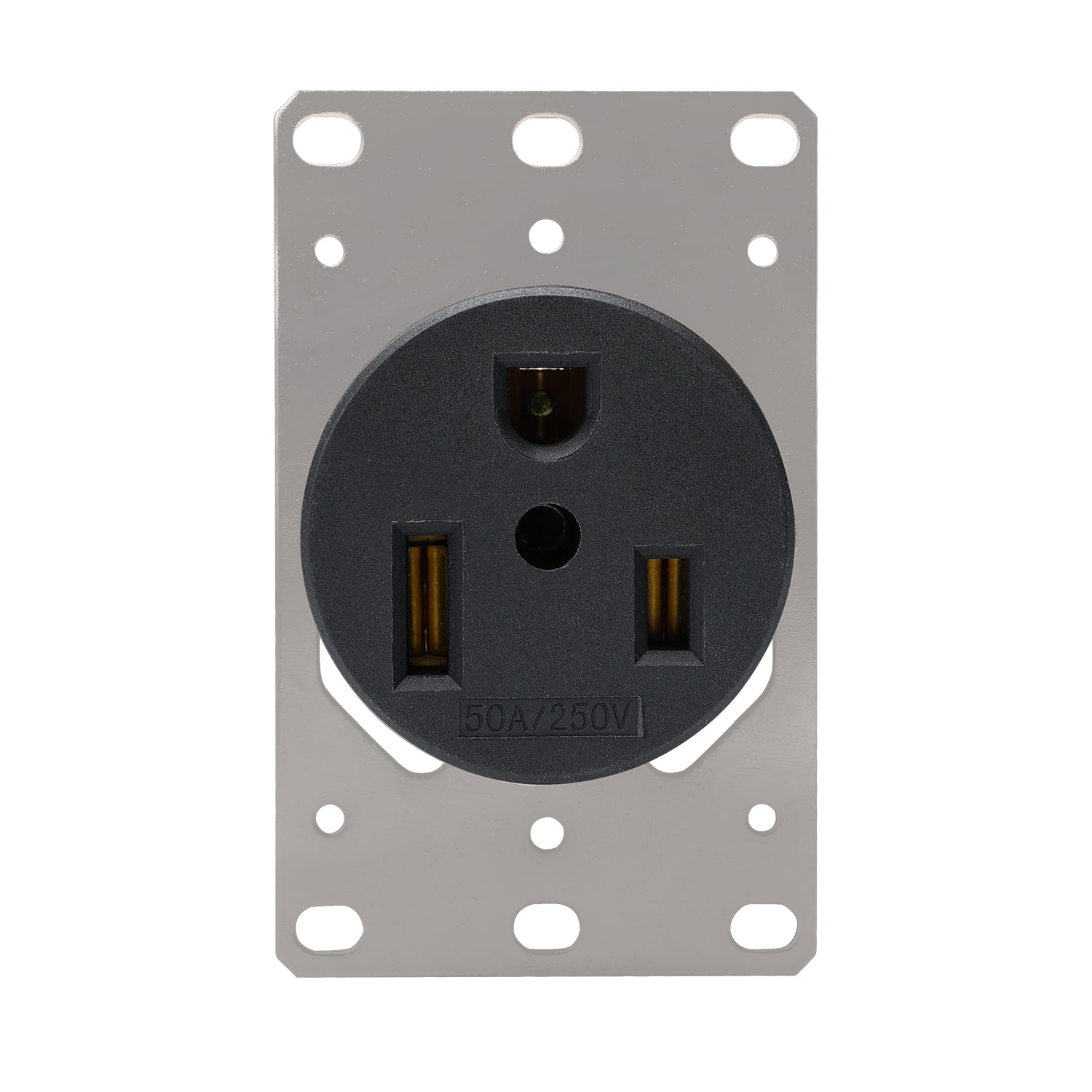 STARELO Flush Mounting Receptacle NEMA 6-50R, 50A 250V 2 Pole 3 Wire Grounding Straight Blade, Heavy Duty Industrial Grade Power Receptacle (6-50R)