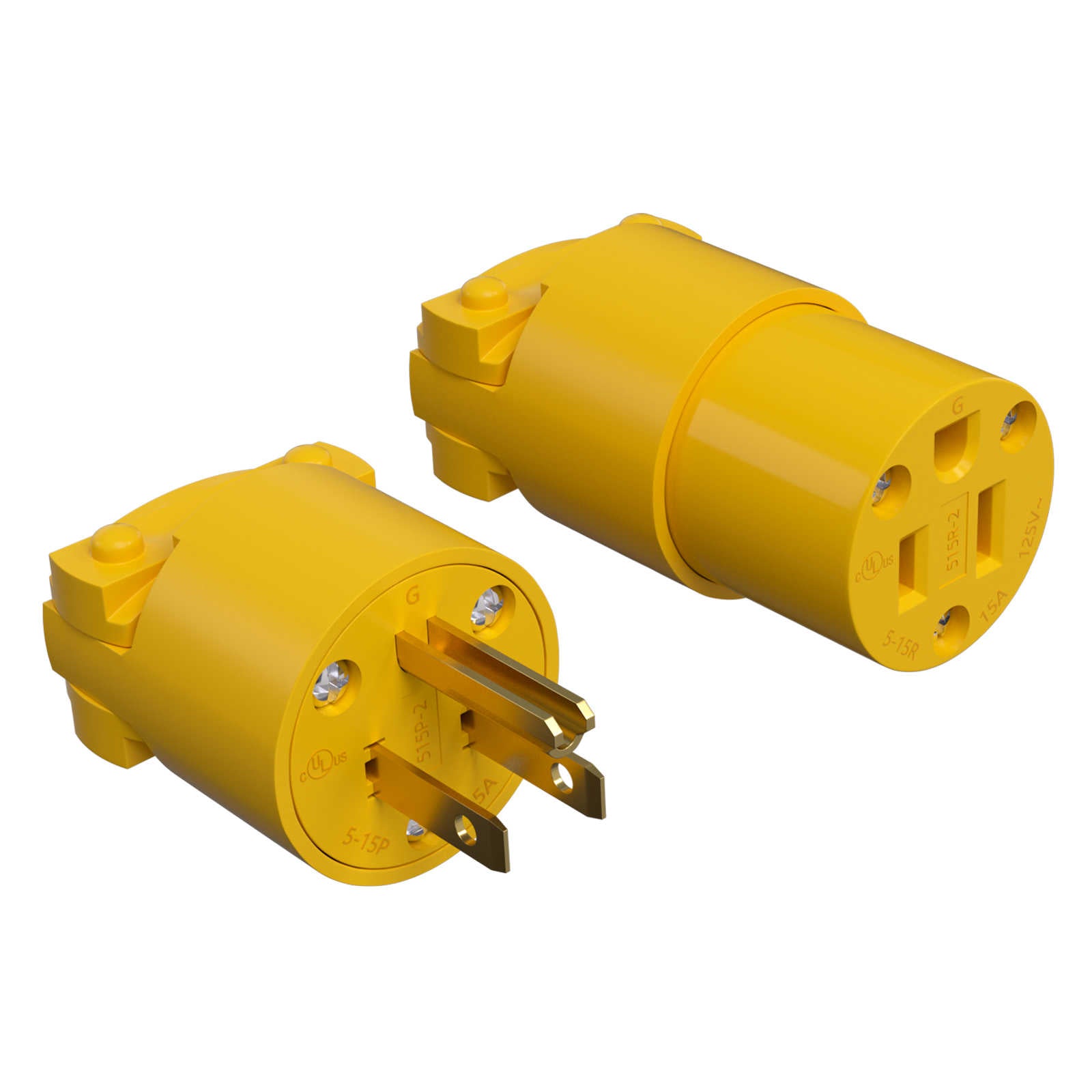 1 pcs electrical replacement Plug Connector Set Extension Cord Ends Yellow Shell