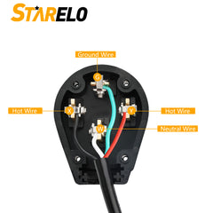 STARELO 14-30P & 14-50P Angle Plug, 30/50A 125/250V 3 Pole 4 Wire, Grounding, Straight Blade 4 Prong Male Plug, Heavy Duty Industrial Grade Power Plug,(14-30&50P)