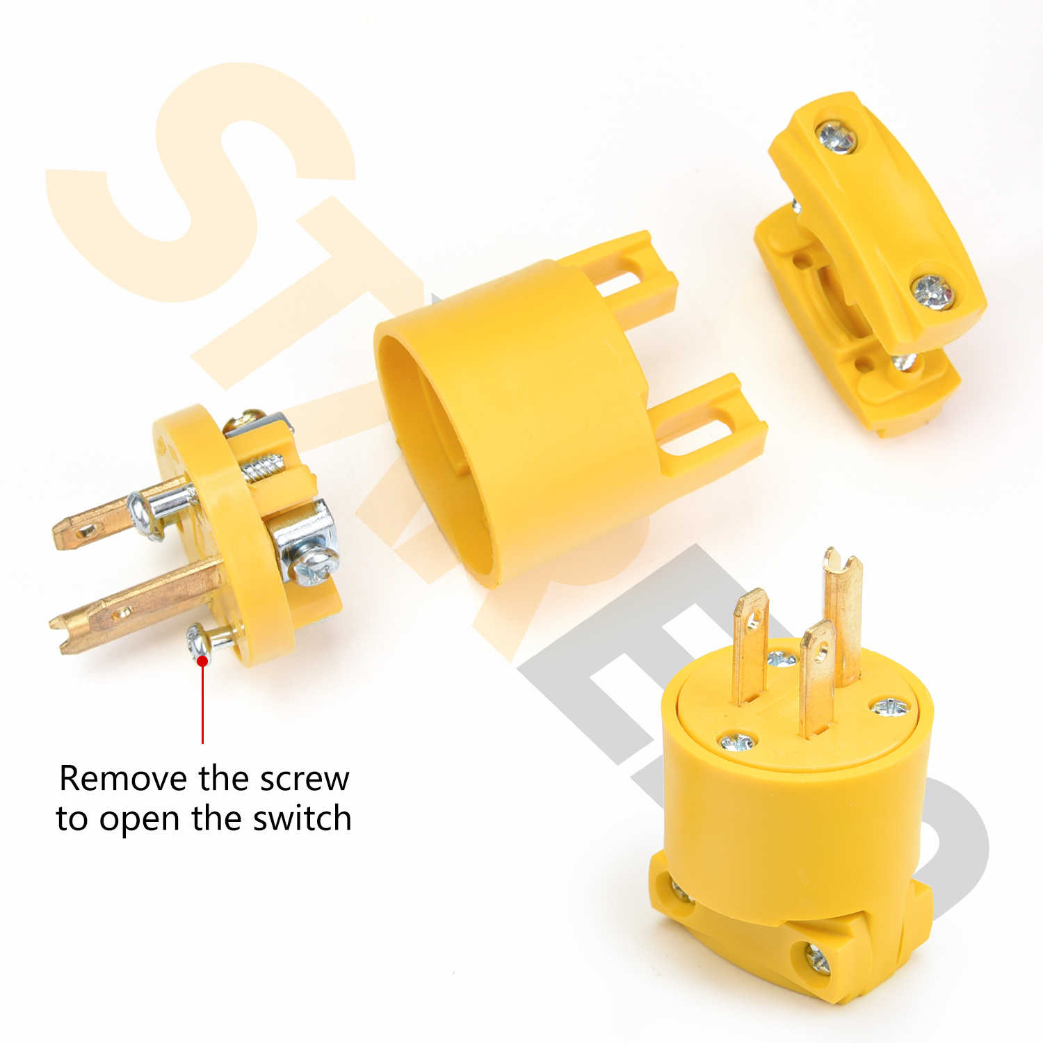 2Pole 3Wire NEMA 5 15P 5 15R Industrial Grade 3 Prong Straight Blade Grounding Type