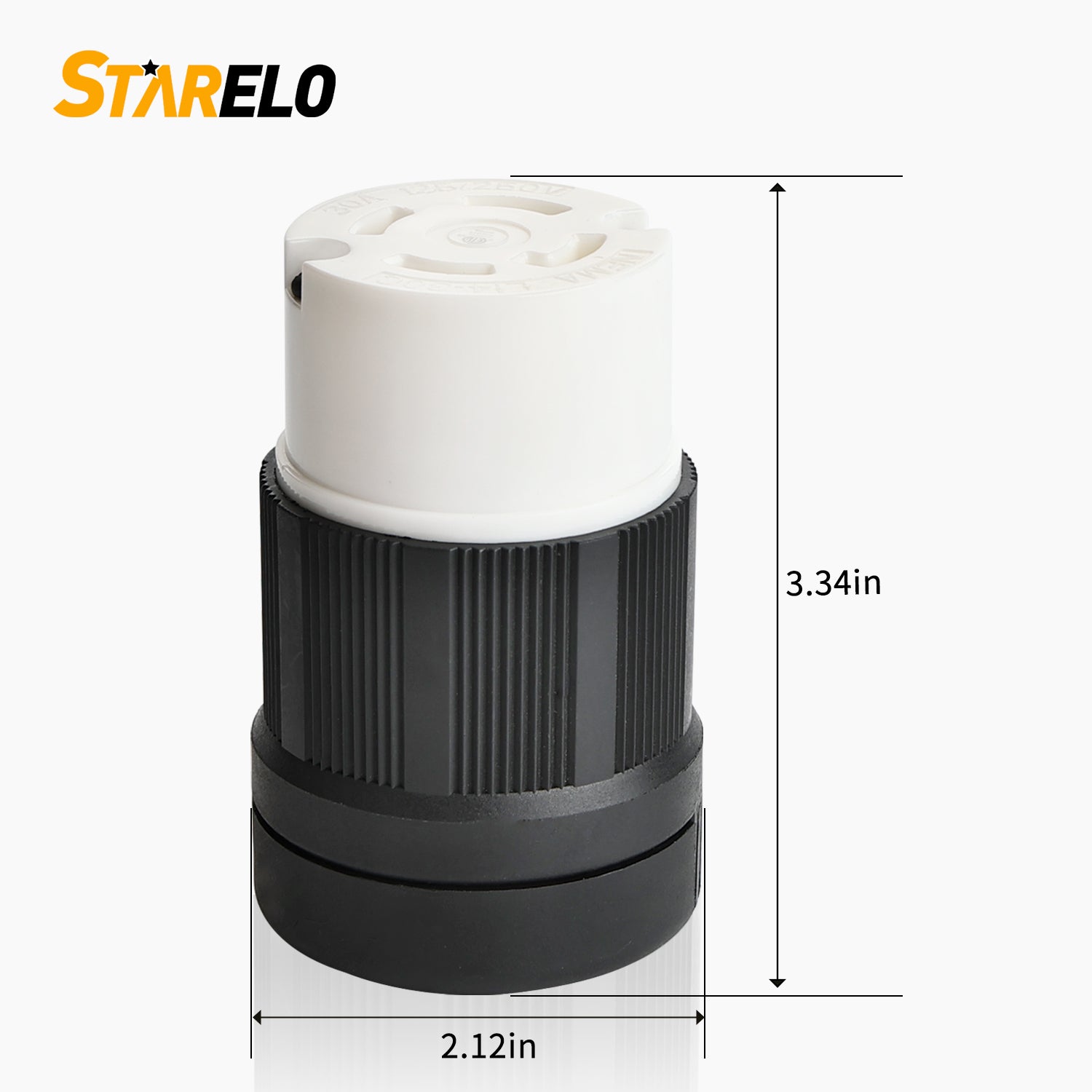 STARELO Locking Connector for Generator NEMA L14-30C Extension Cord End Female Connector 30A 125/250V 3 Pole 4 Wire Grounding Electrical Replacement Connector Industrial Grade ETL Listed.