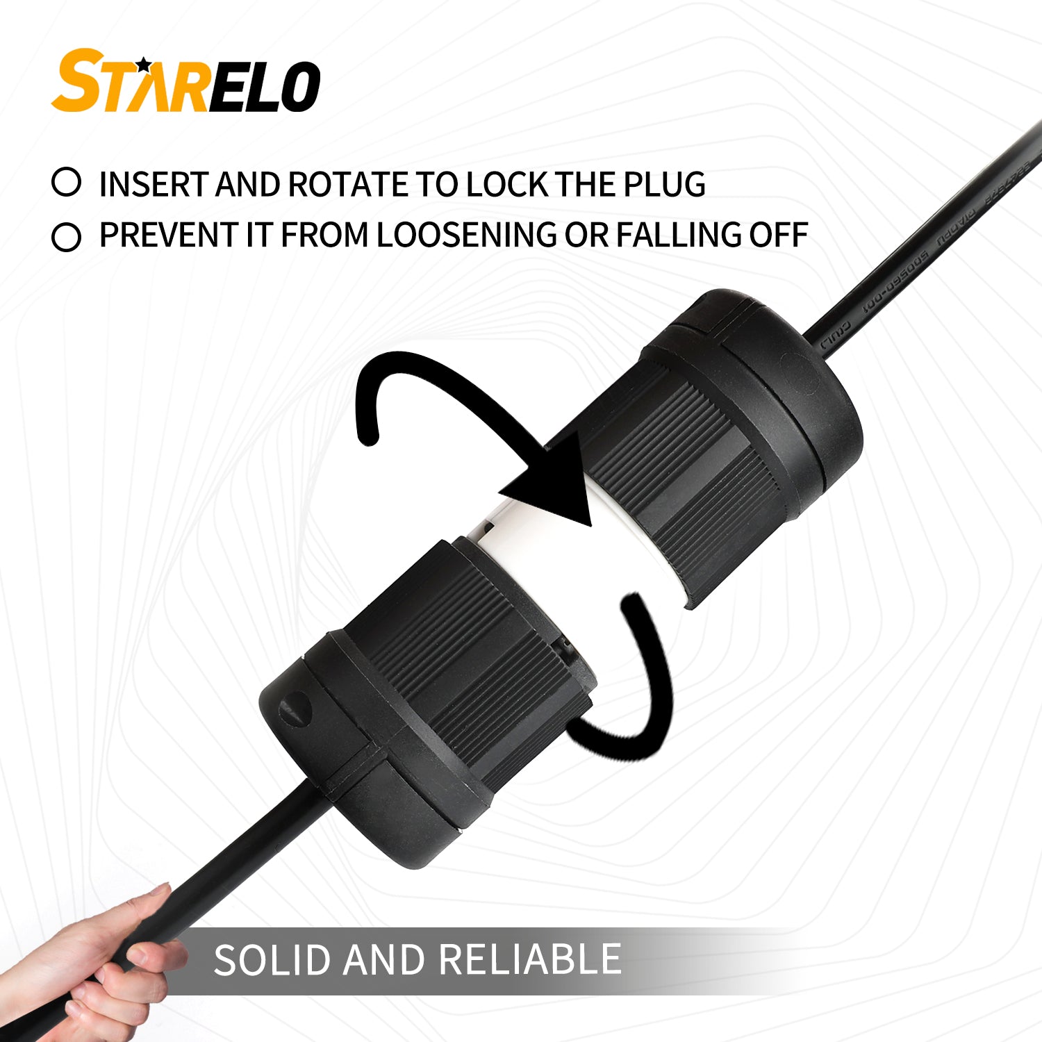 STARELO Locking Connector for Generator NEMA L14-30C Extension Cord End Female Connector 30A 125/250V 3 Pole 4 Wire Grounding Electrical Replacement Connector Industrial Grade ETL Listed.