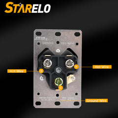 STARELO Flush Mounting Receptacle NEMA 6-50R, 50A 250V 2 Pole 3 Wire Grounding Straight Blade, Heavy Duty Industrial Grade Power Receptacle (6-50R)